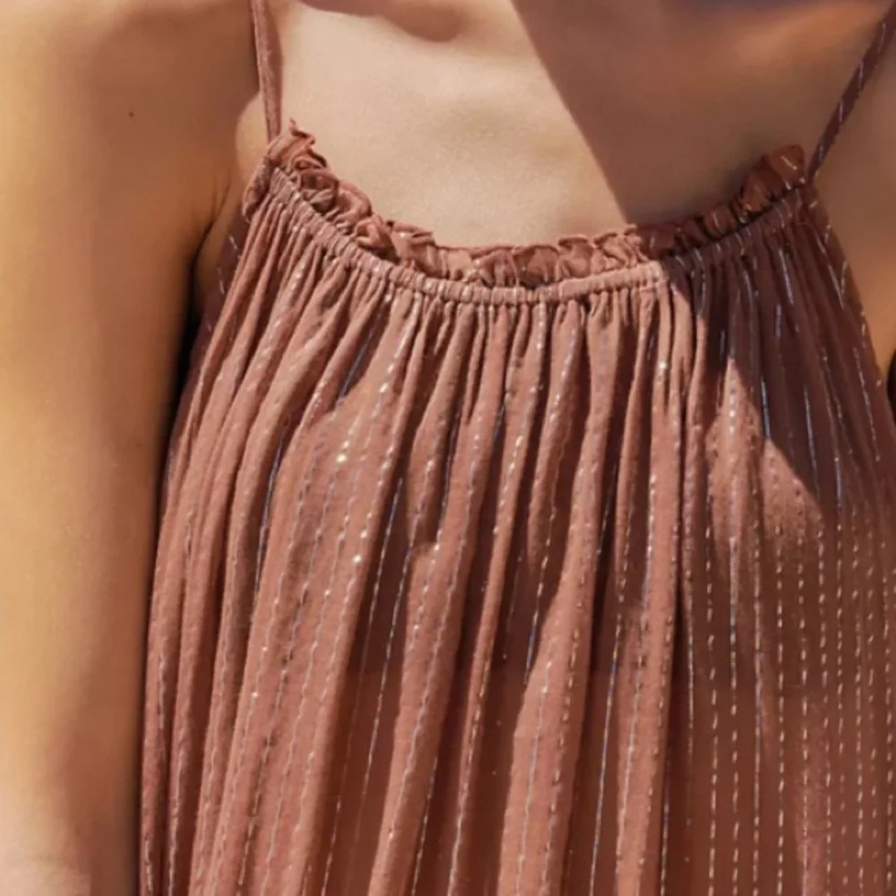 Anthropologie Malika Gauze Dress: Lurex Edition | Breezy Sheer Silhouette NWT - Picture 2 of 7